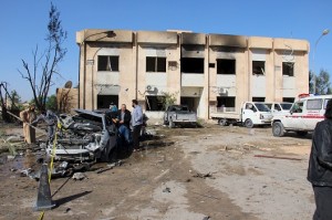 A general view shows the damage at the scene of an explosion at the Police Training Center in the town of Zliten, Libya, January 7, 2016. (Reuters)