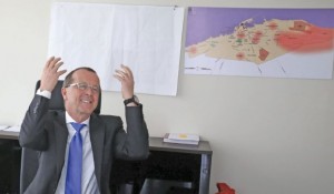Martin Kobler, United Nations Special Representative and Head of the U.N. Support Mission in Libya, gestures during an interview with Reuters in Tunis