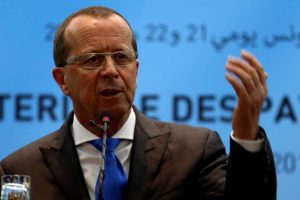 Martin Kobler, United Nations Special Representative and Head of the U.N. Support Mission in Libya, speaks during the news conference after the 8th ministerial meeting of Libya's neighbouring countries in Tunis